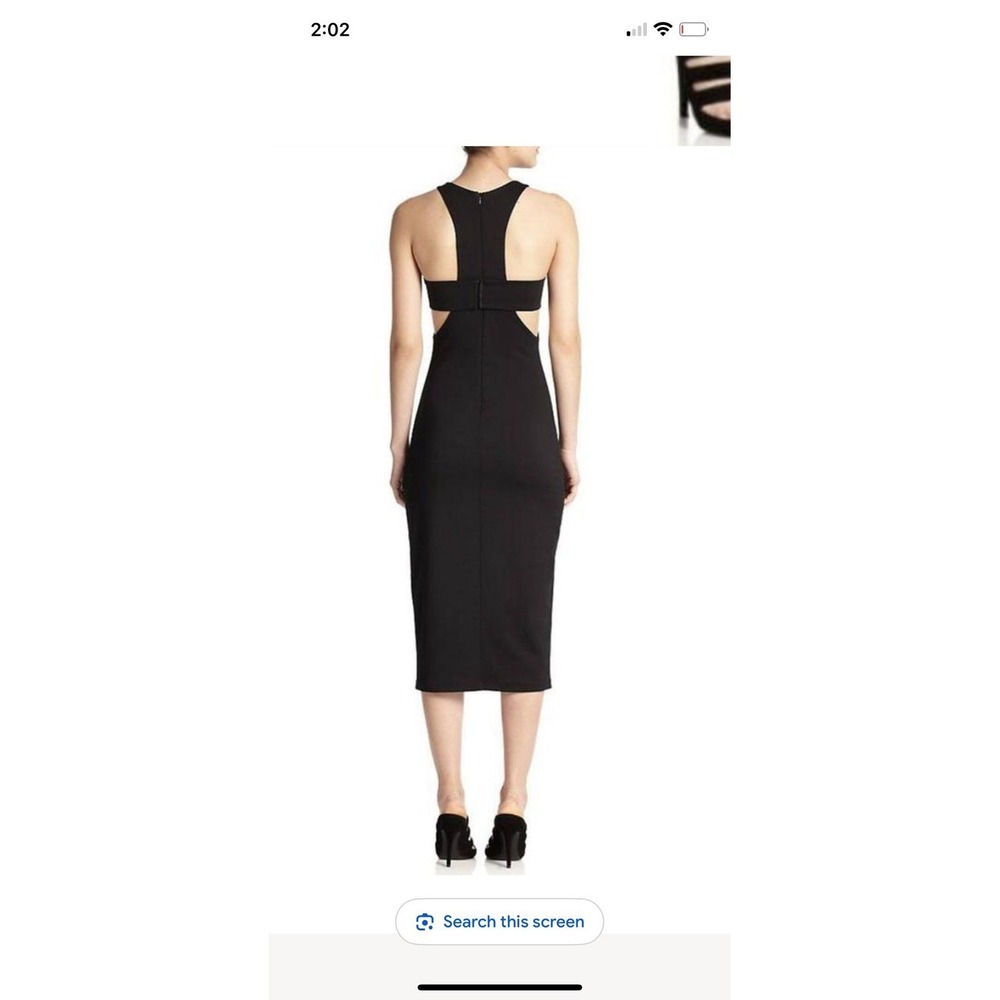 Alexander Wang Black Jersey/Rayon Halter Neck Waist Cutouts Midi Dress - Picture 8 of 8